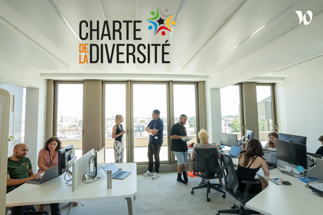 UNOWHY &#8211; Collaborateurs travaillent bureaux locaux Campus Logo Charte de la diversité